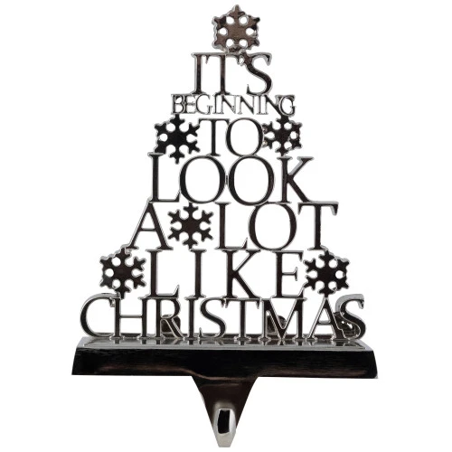 Northlight "It's Beginning To Look A Lot Like Christmas" Metal Tree Stocking Holder - 6.5" 3 Northlight "It's Beginning To Look A Lot Like Christmas" Metal Tree Stocking Holder - 6.5"