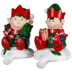 Northlight Festive Elves Christmas Stocking Holders - 5" - Set Of 2 -Northlight Christmas northlight j96417 02 60117.1719611160