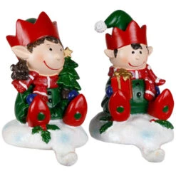 Northlight Festive Elves Christmas Stocking Holders - 5" - Set Of 2 -Northlight Christmas northlight j96417 03 47317.1719611160