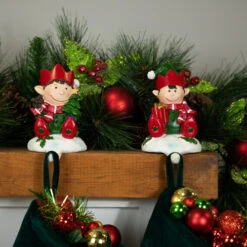 Northlight Festive Elves Christmas Stocking Holders - 5" - Set Of 2 -Northlight Christmas northlight j96417 styled 02 68580.1719611161
