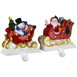 Northlight Santa And Snowman Sleigh Ride Christmas Stocking Holders - 4.25" - Set Of 2 11 Northlight Santa And Snowman Sleigh Ride Christmas Stocking Holders - 4.25" - Set Of 2 -Northlight Christmas northlight j96420 02 91272.1719611160