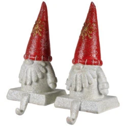 Northlight Glittered Gnome Christmas Stocking Holders - 8.25" - Set Of 2 -Northlight Christmas northlight j96421 03 21962.1726106057
