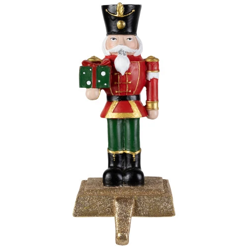 Northlight Glittered Nutcracker Soldier With Gift Christmas Stocking Holder - 9.5" 3 Northlight Glittered Nutcracker Soldier With Gift Christmas Stocking Holder - 9.5"
