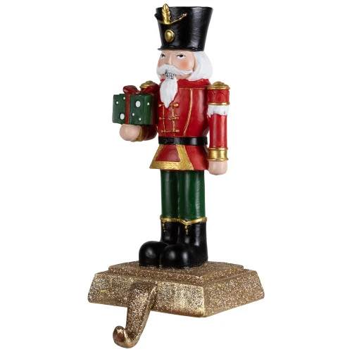 Northlight Glittered Nutcracker Soldier With Gift Christmas Stocking Holder - 9.5" 7 Northlight Glittered Nutcracker Soldier With Gift Christmas Stocking Holder - 9.5" - Image 5
