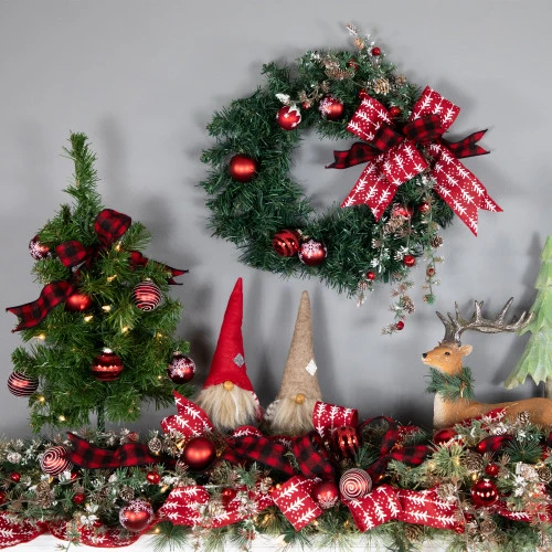 Northlight Black And Red Check Plaid Wired Craft Christmas Ribbon 2.5" X 10 Yards 4 Northlight Black And Red Check Plaid Wired Craft Christmas Ribbon 2.5" X 10 Yards - Image 2