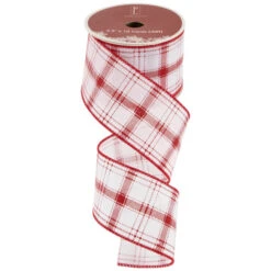 Northlight Red And White Plaid Wired Craft Christmas Ribbon 2.5" X 10 Yards -Northlight Christmas northlight j99438 02 62740.1697906051