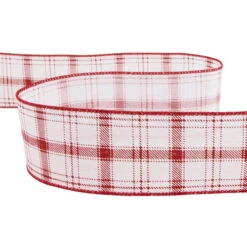 Northlight Red And White Plaid Wired Craft Christmas Ribbon 2.5" X 10 Yards -Northlight Christmas northlight j99438 04 33900.1697906051