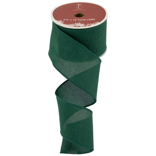 Northlight Solid Green Wired Edge Craft Christmas Ribbon 2.5 X 10 Yards 5 Northlight Solid Green Wired Edge Craft Christmas Ribbon 2.5 X 10 Yards - Image 3