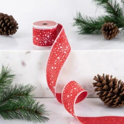 Northlight Red And White Stars Wired Craft Christmas Ribbon 2.5" X 10 Yards -Northlight Christmas northlight j99442 styled 98474.1697906051