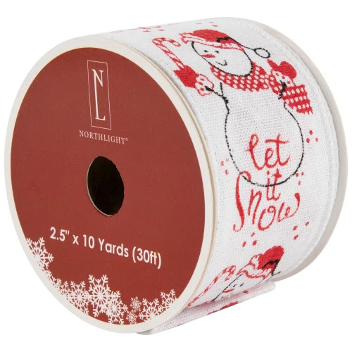 Northlight Snowman "Let It Snow" Wired Craft Christmas Ribbon 2.5" X 10 Yards 3 Northlight Snowman "Let It Snow" Wired Craft Christmas Ribbon 2.5" X 10 Yards