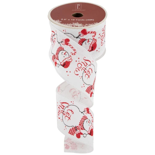 Northlight Snowman "Let It Snow" Wired Craft Christmas Ribbon 2.5" X 10 Yards 5 Northlight Snowman "Let It Snow" Wired Craft Christmas Ribbon 2.5" X 10 Yards - Image 3