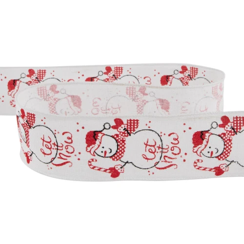 Northlight Snowman "Let It Snow" Wired Craft Christmas Ribbon 2.5" X 10 Yards 7 Northlight Snowman "Let It Snow" Wired Craft Christmas Ribbon 2.5" X 10 Yards - Image 5