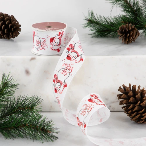 Northlight Snowman "Let It Snow" Wired Craft Christmas Ribbon 2.5" X 10 Yards 4 Northlight Snowman "Let It Snow" Wired Craft Christmas Ribbon 2.5" X 10 Yards - Image 2