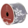 Northlight Gray And White Shimmering Snowflakes Wired Craft Christmas Ribbon 2.5" X 10 Yards -Northlight Christmas northlight j99445 01 30293.1697906054