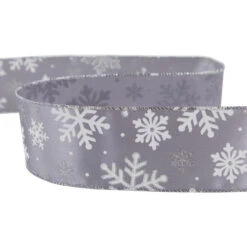 Northlight Gray And White Shimmering Snowflakes Wired Craft Christmas Ribbon 2.5" X 10 Yards 11 Northlight Gray And White Shimmering Snowflakes Wired Craft Christmas Ribbon 2.5" X 10 Yards -Northlight Christmas northlight j99445 04 00869.1697906055