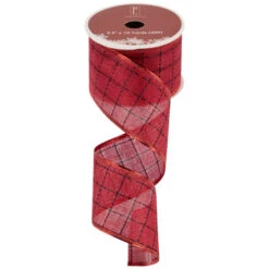 Northlight Red Woven Square Plaid Wired Craft Christmas Ribbon 2.5" X 10 Yards 9 Northlight Red Woven Square Plaid Wired Craft Christmas Ribbon 2.5" X 10 Yards -Northlight Christmas northlight j99447 02 06418.1697906050