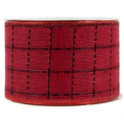 Northlight Red Woven Square Plaid Wired Craft Christmas Ribbon 2.5" X 10 Yards 10 Northlight Red Woven Square Plaid Wired Craft Christmas Ribbon 2.5" X 10 Yards -Northlight Christmas northlight j99447 03 10708.1697906051