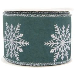 Northlight Green With Glitter Snowflakes Wired Craft Christmas Ribbon 2.5" X 10 Yards 12 Northlight Green With Glitter Snowflakes Wired Craft Christmas Ribbon 2.5" X 10 Yards -Northlight Christmas northlight j99459 03 90030.1697906056