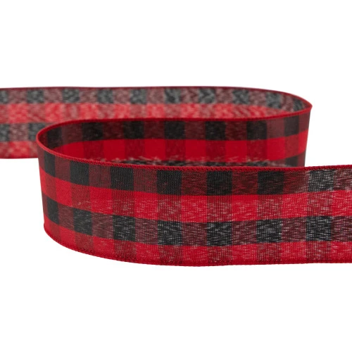 Northlight Black And Red Check Plaid Wired Craft Christmas Ribbon 2.5" X 10 Yards 7 Northlight Black And Red Check Plaid Wired Craft Christmas Ribbon 2.5" X 10 Yards - Image 5