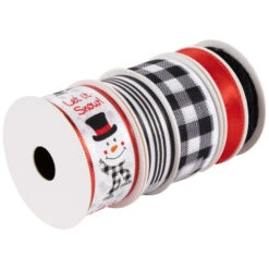 Northlight Set Of 5 Snowman Matching Themed Wired Craft Christmas Ribbons 1.5" X 3 Yards -Northlight Christmas northlight j99465 02 90411.1697906053