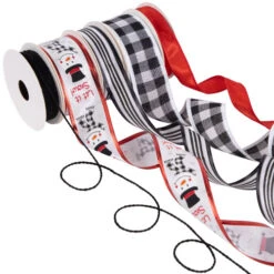 Northlight Set Of 5 Snowman Matching Themed Wired Craft Christmas Ribbons 1.5" X 3 Yards -Northlight Christmas northlight j99465 03 23393.1697906051