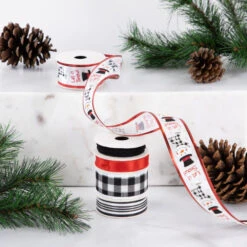 Northlight Set Of 5 Snowman Matching Themed Wired Craft Christmas Ribbons 1.5" X 3 Yards -Northlight Christmas northlight j99465 styled 38222.1697906052