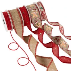 Northlight Set Of 5 Gingerbread Matching Themed Craft Christmas Ribbons 1.5" X 3 Yards -Northlight Christmas northlight j99468 03 74089.1697906054