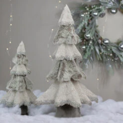 Northlight Sisal And Faux Fur Christmas Tree With Glitter - 20" - Gray -Northlight Christmas northlight ja87532 5 65544.1613536556