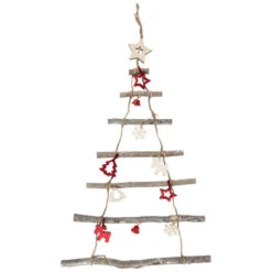 Northlight 27" Wood Twig Tree Wall Hanging With Ornaments