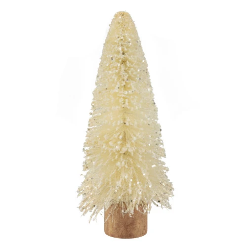 Northlight Glittered Sisal Christmas Tree With Wooden Base Decoration - 8.75" - Cream 3 Northlight Glittered Sisal Christmas Tree With Wooden Base Decoration - 8.75" - Cream