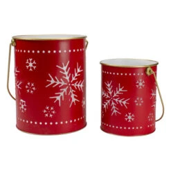 Set Of 2 Red And Gold Metal Snowflake Candle Lanterns Christmas Decoration -Northlight Christmas northlight jf91324 1 70800.1669970843