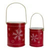 Set Of 2 Red And Gold Metal Snowflake Candle Lanterns Christmas Decoration -Northlight Christmas northlight jf91324 19097.1605061113