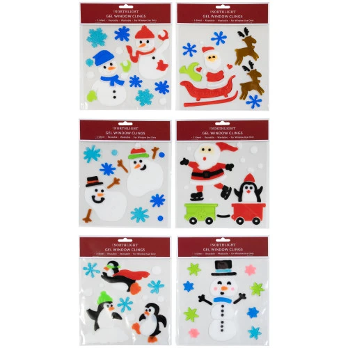 Northlight Set Of 6 Double Sided Christmas Gel Window Clings 3 Northlight Set Of 6 Double Sided Christmas Gel Window Clings