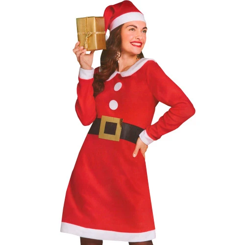 Northlight 41" Red And White Women's Mrs. Claus Costume Set - Small 3 Northlight 41" Red And White Women's Mrs. Claus Costume Set - Small