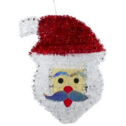 Northlight Tinsel Santa Claus Iridescent Christmas Window Decoration - 19"