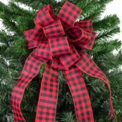 Northlight 19" Buffalo Plaid Print 14 Loop Christmas Bow Tree Topper -Northlight Christmas northlight k94889 06 32586.1691593475