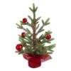 Northlight 18" Potted Pine With Red Ornaments Medium Artificial Christmas Tree – Unlit -Northlight Christmas northlight kji91322 97205.1600824029