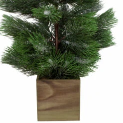 3' Snowy Pine Artificial Christmas Tree In Wooden Pot - Unlit -Northlight Christmas northlight kji91323 1 77908.1605925994