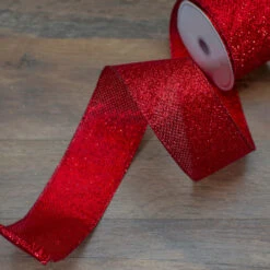 Northlight Red Glittered Christmas Wired Craft Ribbon 2.5" X 10 Yards 6 Northlight Red Glittered Christmas Wired Craft Ribbon 2.5" X 10 Yards -Northlight Christmas northlight ky91459 5 73287.1671613405