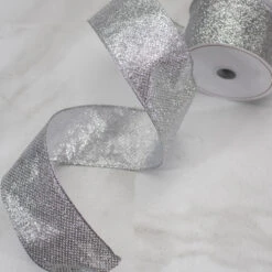 Northlight Silver Glittered Christmas Wired Craft Ribbon 2.5" X 10 Yards 8 Northlight Silver Glittered Christmas Wired Craft Ribbon 2.5" X 10 Yards -Northlight Christmas northlight ky91460 5 83780.1681405463
