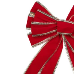 Northlight Velvet 10-Loop Christmas Bow Decoration - 12" X 25" - Red And Gold -Northlight Christmas northlight ky91461 1 93168.1605666732