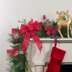 Northlight Glittered 2-Loop Christmas Bow Decorations - 5.5" - Red - Pack Of 6 -Northlight Christmas northlight ky91464 ky91485 3copy 88531.1608347578