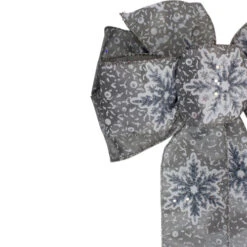 Northlight Snowflake 6-Loop Christmas Bow Decoration - 9" X 14" - Gray And White 7 Northlight Snowflake 6-Loop Christmas Bow Decoration - 9" X 14" - Gray And White -Northlight Christmas northlight ky91472 1 20255.1608347586