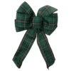 Northlight Plaid 6-Loop Christmas Bow Decoration - 9" X 14" - Black And Green -Northlight Christmas northlight ky91473 02925.1605666731