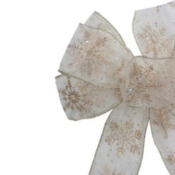 Northlight 14" X 9" Sheer And Gold Snowflake 6 Loop Christmas Bow Decoration 7 Northlight 14" X 9" Sheer And Gold Snowflake 6 Loop Christmas Bow Decoration -Northlight Christmas northlight ky91474 1 84747.1608347577