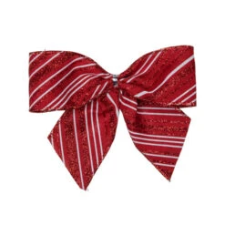 Northlight Glitter Striped 2-Loop Christmas Bow Decorations - 5.5" - Red - Pack Of 6 8 Northlight Glitter Striped 2-Loop Christmas Bow Decorations - 5.5" - Red - Pack Of 6 -Northlight Christmas northlight ky91484 16239.1664725165