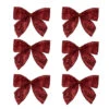 Northlight Glittered 2-Loop Christmas Bow Decorations - 5.5" - Red - Pack Of 6 -Northlight Christmas northlight ky91485 grouping 68290.1605666733