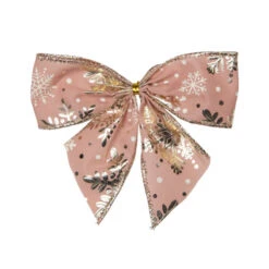 Northlight Shiny Snowflakes Christmas Bow Decorations - 5.5" - Pink And Gold - Pack Of 6 -Northlight Christmas northlight ky91490 88435.1608347580