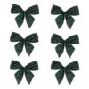 Northlight 2-Loop Christmas Bow Decorations - 5.5" - Green And Black - Pack Of 6
