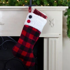 Northlight 23" Black And Red Rustic Buffalo Plaid Christmas Stocking -Northlight Christmas northlight l27900 4 37815.1588354066